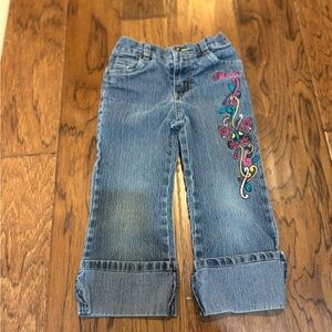 Skechers 4T Embroidered Butterfly Denim Jeans Y2K